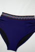 Embroidered Trim Wrap Tie High Waisted Plus Size Swimwear