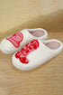 Embroidered Western Graphic Plush Sherpa House Slippers