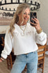 Embroidered Western Print Statement Everyday Casual Sweatshirt