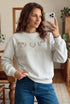Embroidered Western Print Statement Everyday Casual Sweatshirt