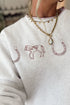 Embroidered Western Print Statement Everyday Casual Sweatshirt
