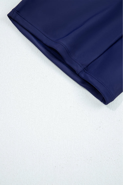 Empire Waist Bow Front V Neck Swim Dress