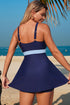 Empire Waist Bow Front V Neck Swim Dress