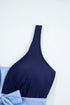 Empire Waist Bow Front V Neck Swim Dress
