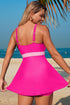 Empire Waist Bow Front V Neck Swim Dress