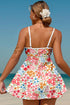 Empire Waist Ditsy Floral Print Swim Dress
