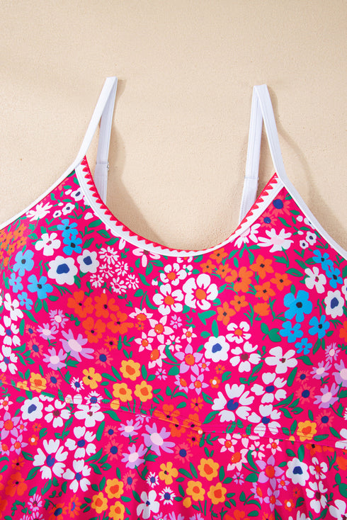 Empire Waist Ditsy Floral Print Swim Dress