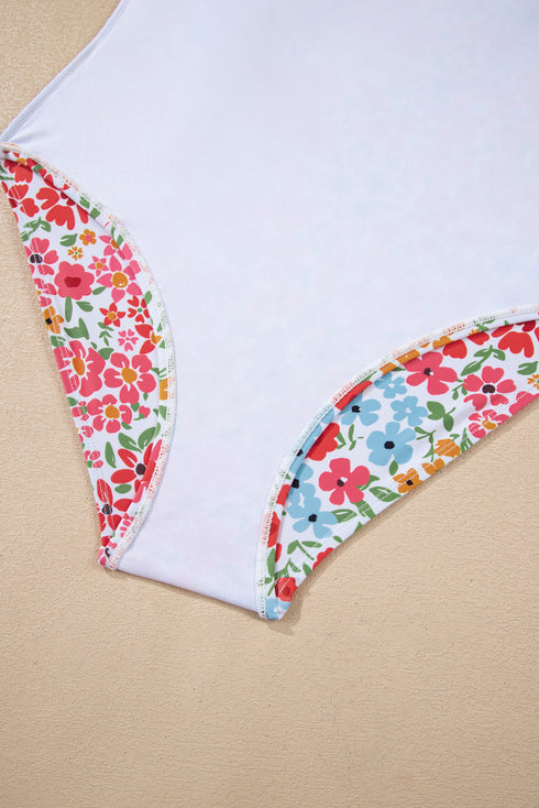 Empire Waist Ditsy Floral Print Swim Dress