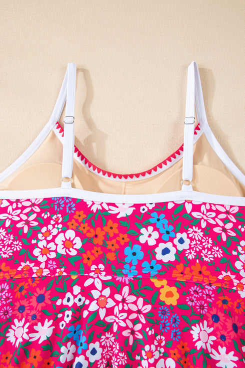Empire Waist Ditsy Floral Print Swim Dress