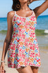 Empire Waist Ditsy Floral Print Swim Dress