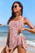 Empire Waist Ditsy Floral Print Swim Dress