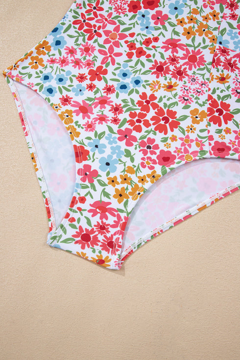 Empire Waist Ditsy Floral Print Swim Dress