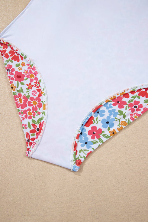 Empire Waist Ditsy Floral Print Swim Dress