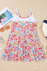 Empire Waist Ditsy Floral Print Swim Dress