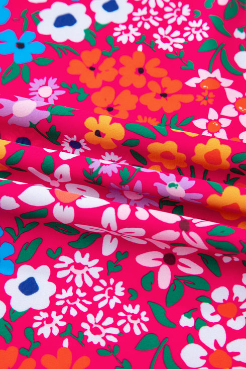 Empire Waist Ditsy Floral Print Swim Dress