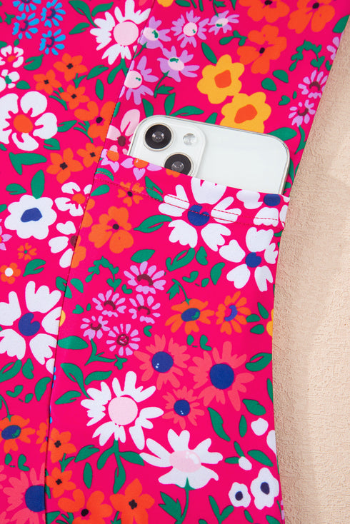 Empire Waist Ditsy Floral Print Swim Dress