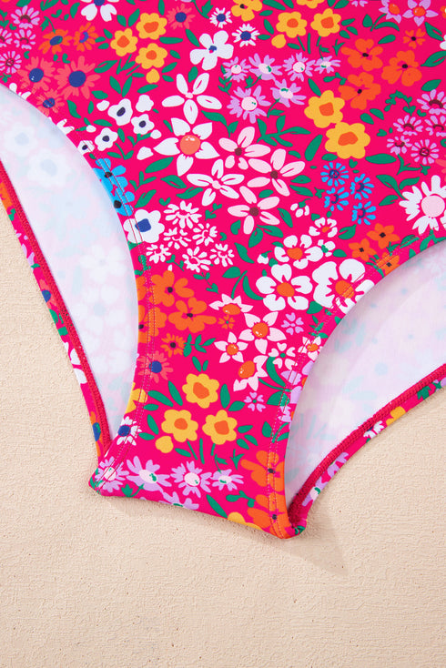 Empire Waist Ditsy Floral Print Swim Dress