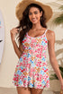 Empire Waist Ditsy Floral Print Swim Dress
