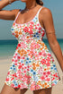 Empire Waist Ditsy Floral Print Swim Dress