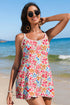 Empire Waist Ditsy Floral Print Swim Dress