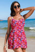 Empire Waist Ditsy Floral Print Swim Dress
