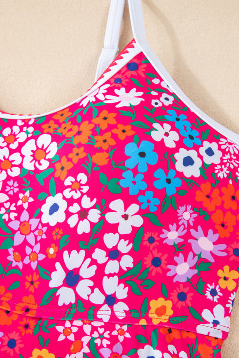 Empire Waist Ditsy Floral Print Swim Dress