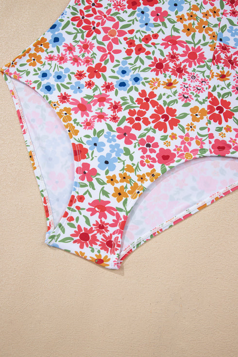Empire Waist Ditsy Floral Print Swim Dress