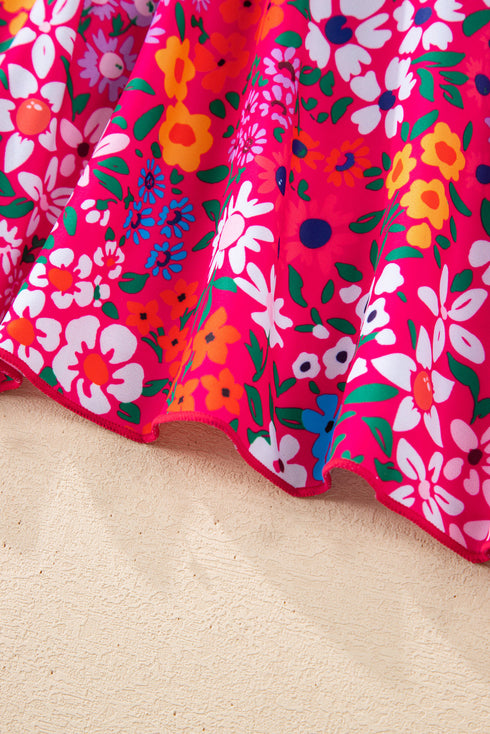 Empire Waist Ditsy Floral Print Swim Dress