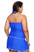 Empire Waist Halter V Neck Skirted Tankini Set