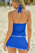 Empire Waist Halter V Neck Skirted Tankini Set
