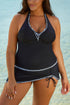 Empire Waist Halter V Neck Skirted Tankini Set