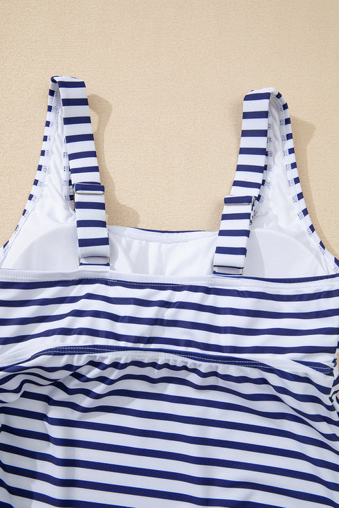 Empire Waist Ruched Side Tie Tankini Set