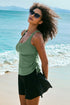 Empire Waist Ruched Side Tie Tankini Set