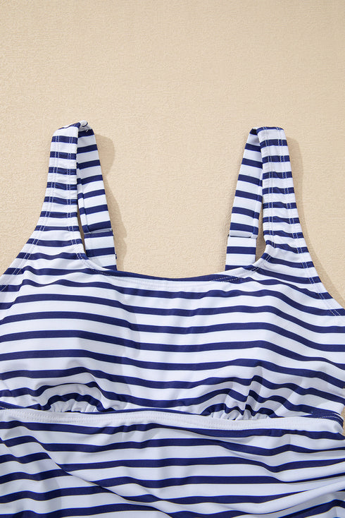 Empire Waist Ruched Side Tie Tankini Set