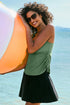 Empire Waist Ruched Side Tie Tankini Set