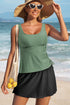 Empire Waist Ruched Side Tie Tankini Set