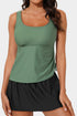 Empire Waist Ruched Side Tie Tankini Set