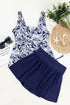 Empire Waist Ruched Side Tie Tankini Set