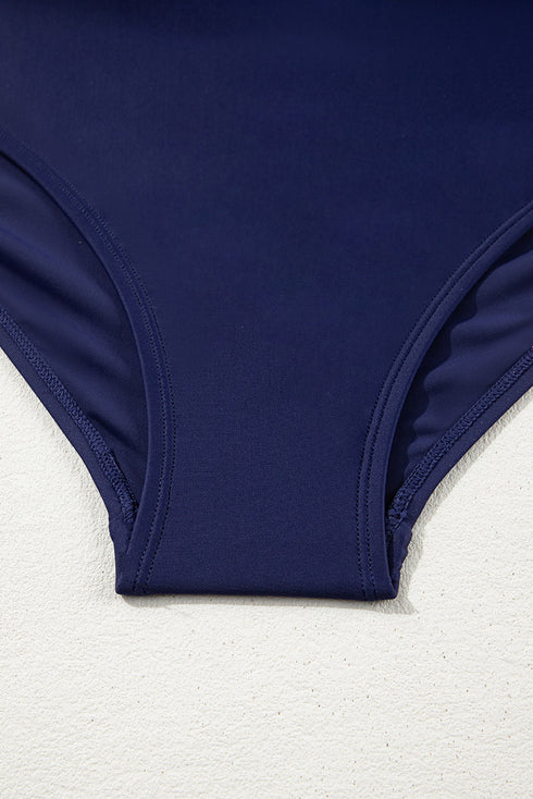 Empire Waist Ruched Side Tie Tankini Set