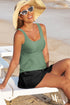 Empire Waist Ruched Side Tie Tankini Set