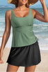 Empire Waist Ruched Side Tie Tankini Set