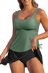 Empire Waist Ruched Side Tie Tankini Set
