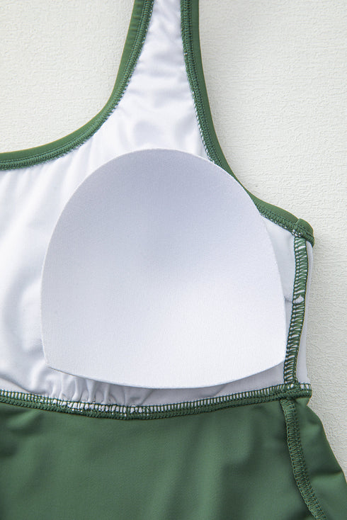 Empire Waist Ruched Side Tie Tankini Set