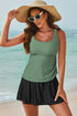 Empire Waist Ruched Side Tie Tankini Set