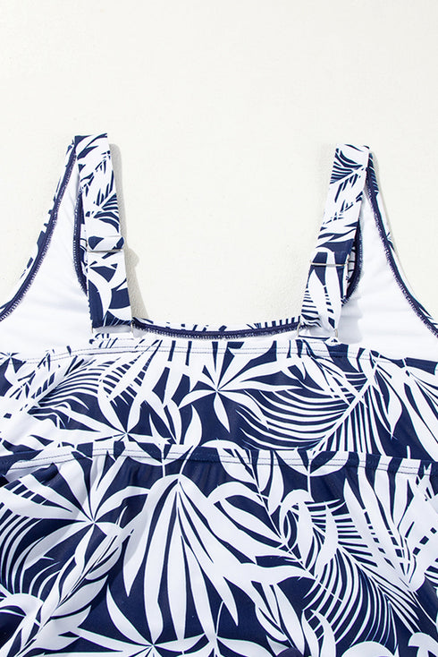 Empire Waist Ruched Side Tie Tankini Set