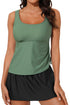 Empire Waist Ruched Side Tie Tankini Set