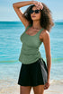 Empire Waist Ruched Side Tie Tankini Set