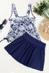Empire Waist Ruched Side Tie Tankini Set
