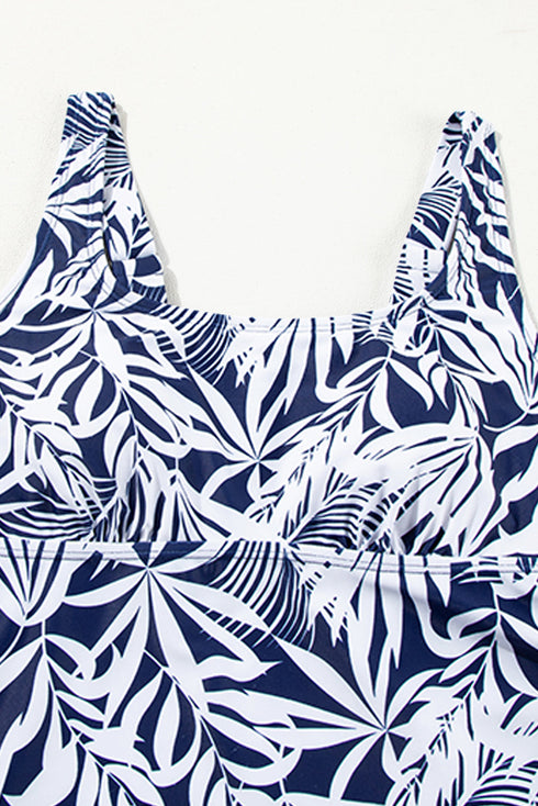 Empire Waist Ruched Side Tie Tankini Set