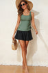 Empire Waist Ruched Side Tie Tankini Set